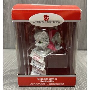 American Greetings Ornament "Granddaughter" My‎ Wishes For You Cat Kitty